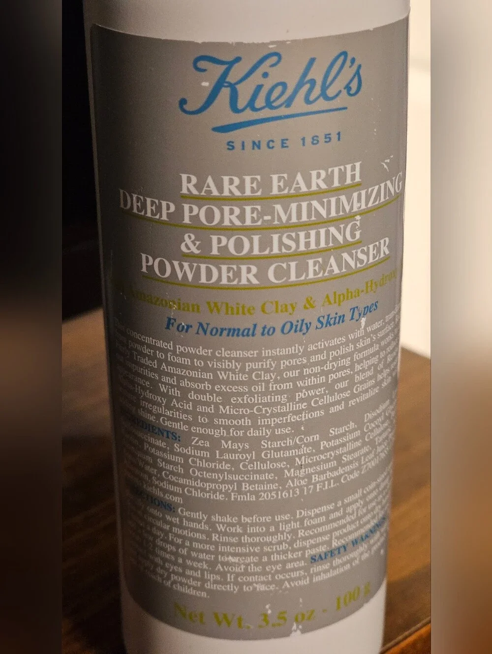 Kiehl's Rare Earth Deep Pore Minimizing Powder Cleanser Full Size 100g New